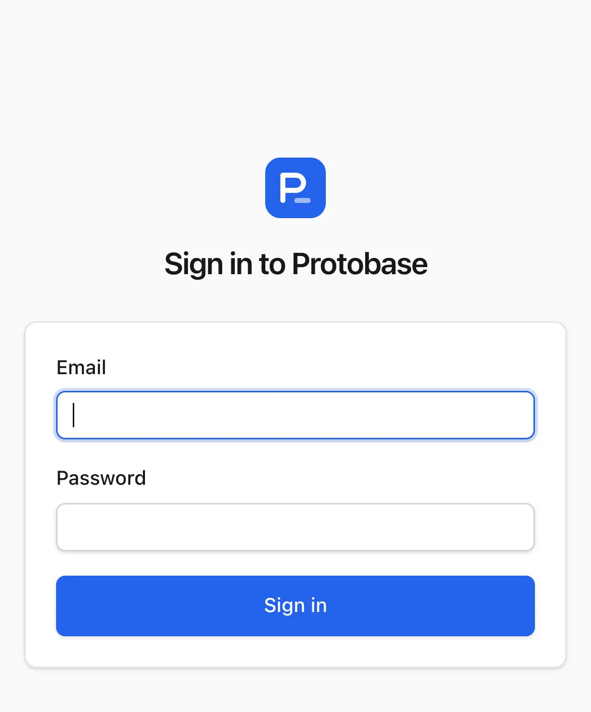A sign-in page on a phone, with email and password fields and a Sign in button.